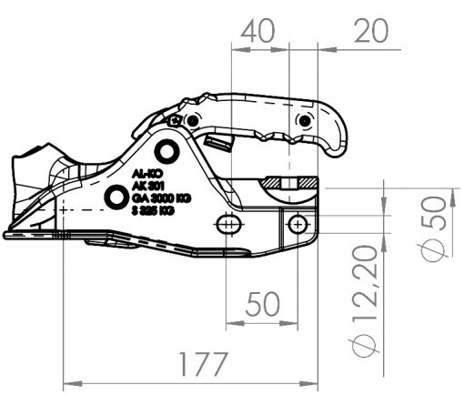 AL-KO AK 301, -3000 kg, Ø 50 mm