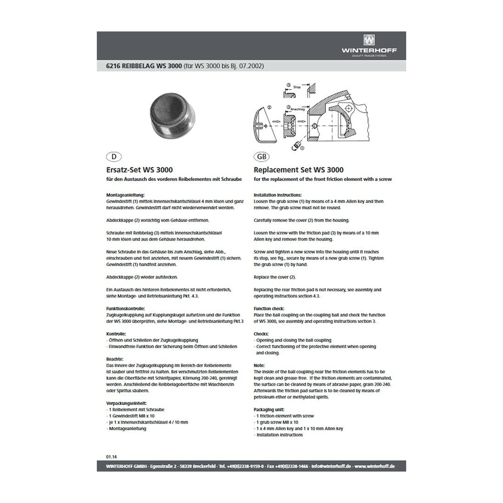 Friction lining kit, suitable