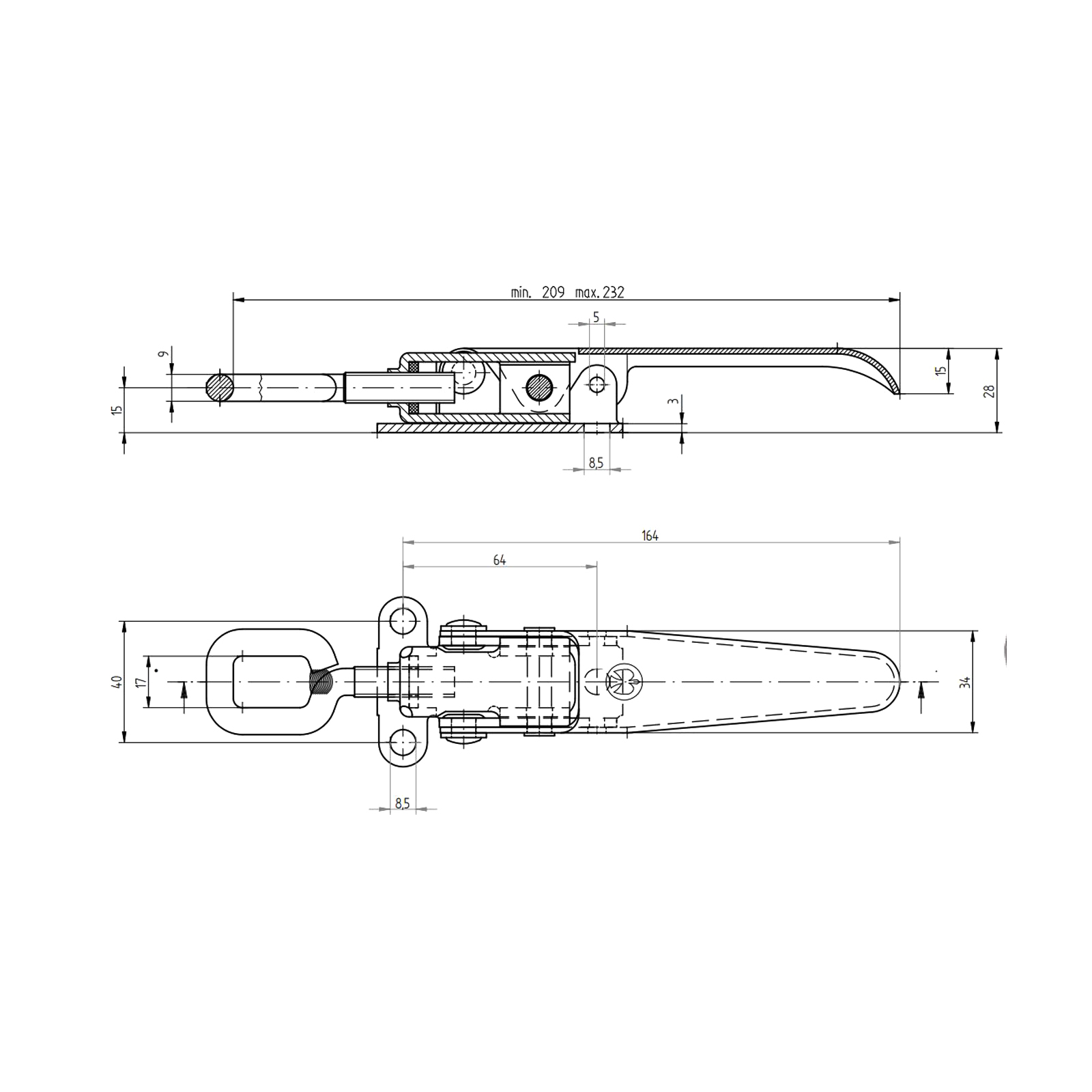 Eccentric-lock 64450, adjustab
