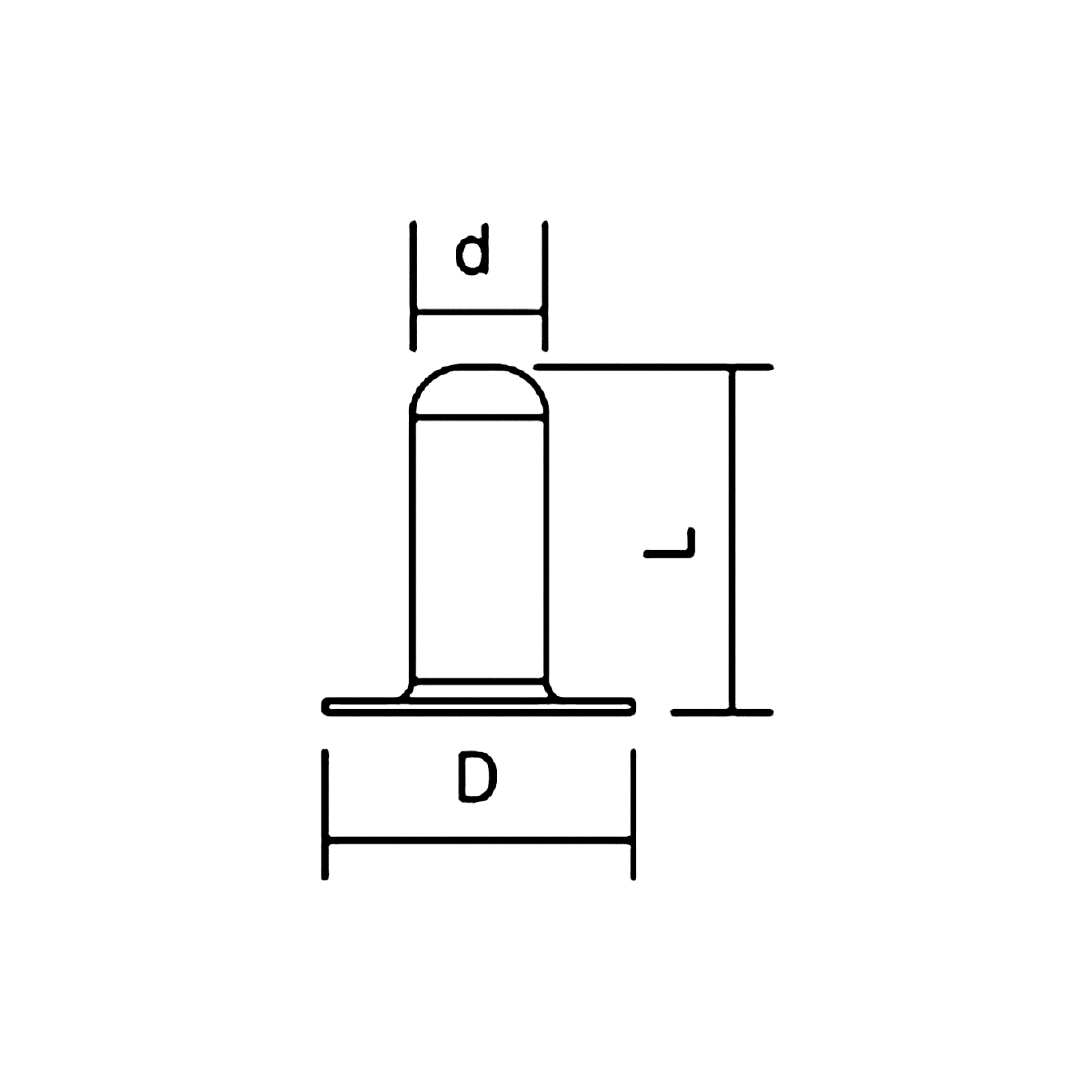 Holle popnagel met dubbele kop, 12 x 3,5 mm