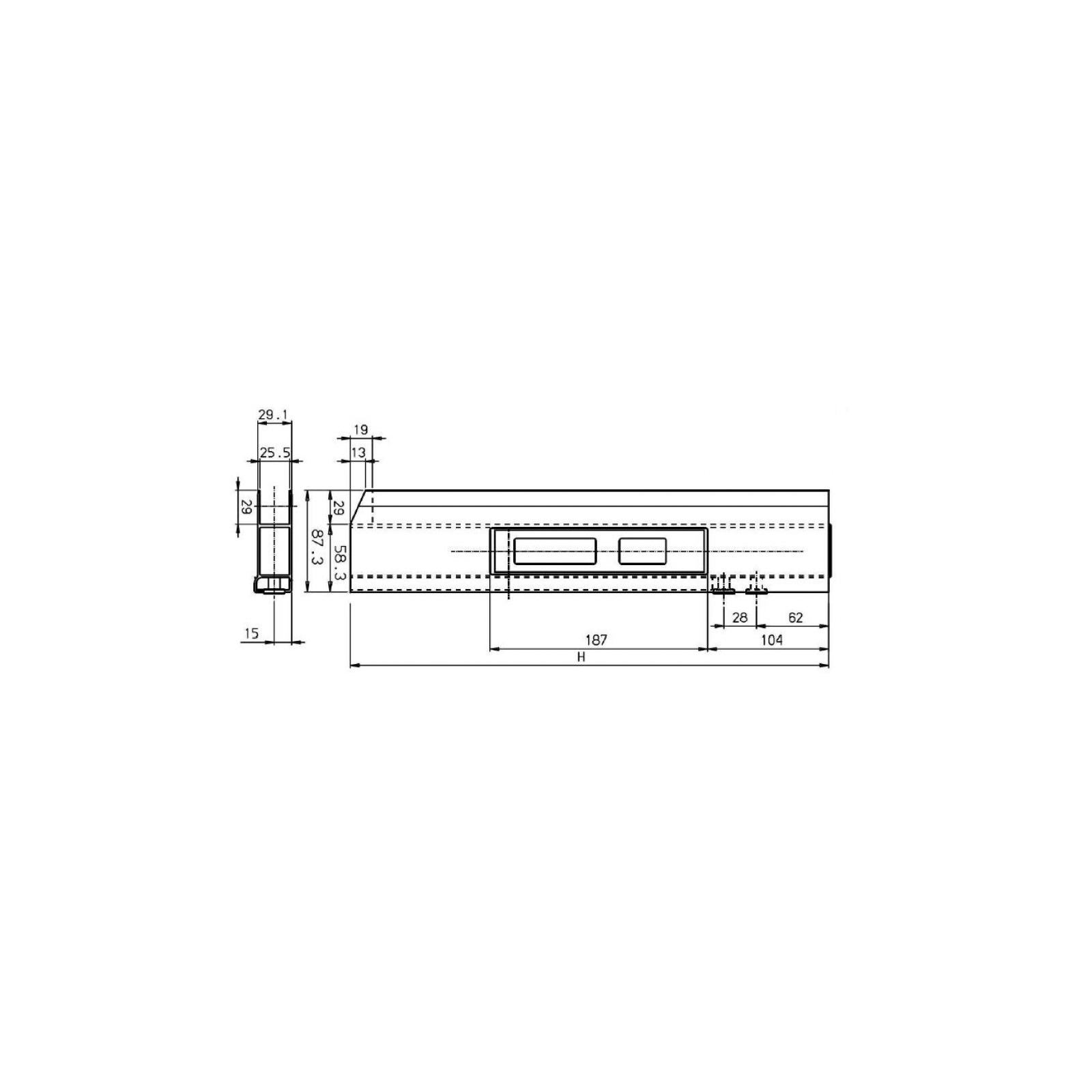 KNOTT Langwegverschluss, links, 405 mm