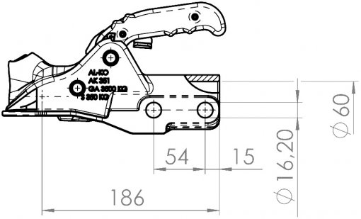 AL-KO AK 351, -3500 kg, Ø 60 mm