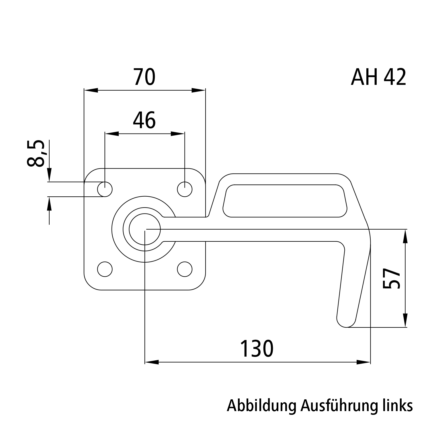 size 1: 130mm handle length, l