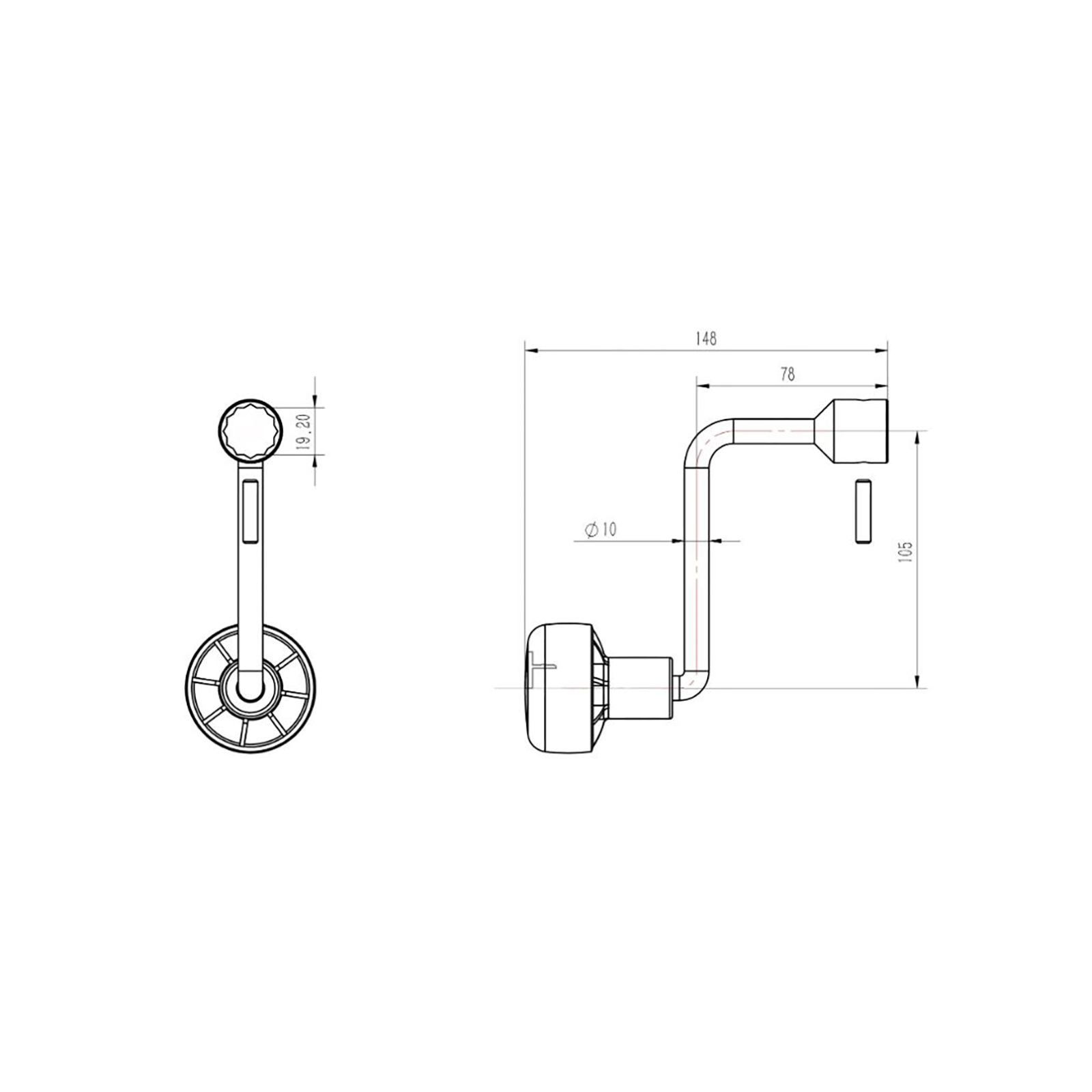 BÜNTE Crank, short, 105 mm, SW19