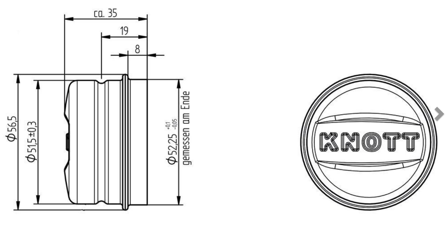 KNOTT Naafdop Ø 52 mm