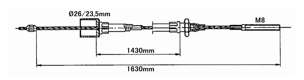 NORDIC Remkabel LONGLIFE, HL1430/GL 1640 mm, AL-KO