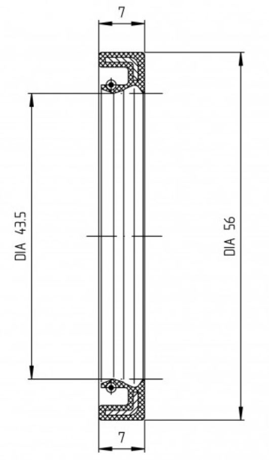 KNOTT Wellendichtring, Ø 43,5/56 x 7 mm