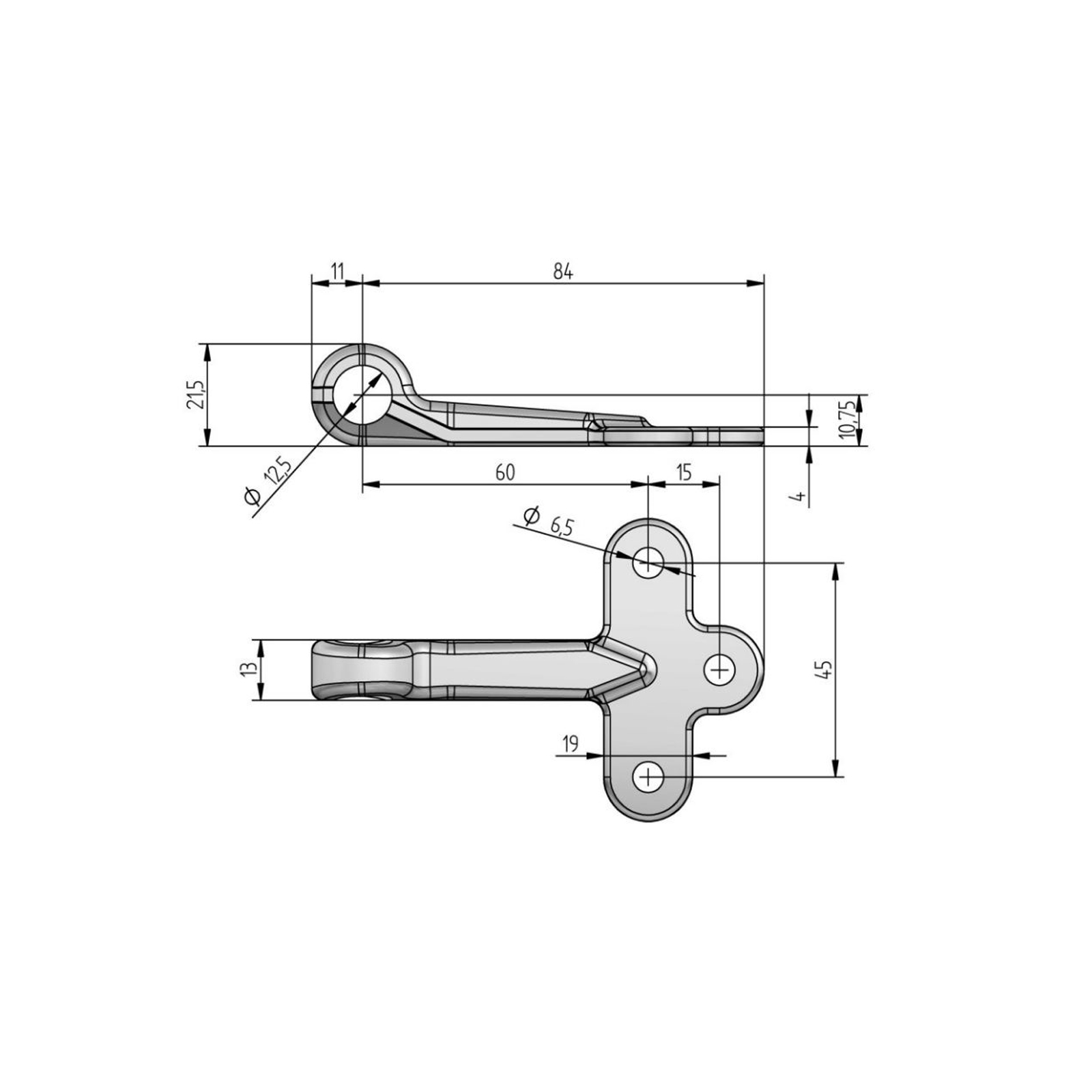 FBS Aanschroefoog, Ø 12 mm, 90 mm, uitvoering 0