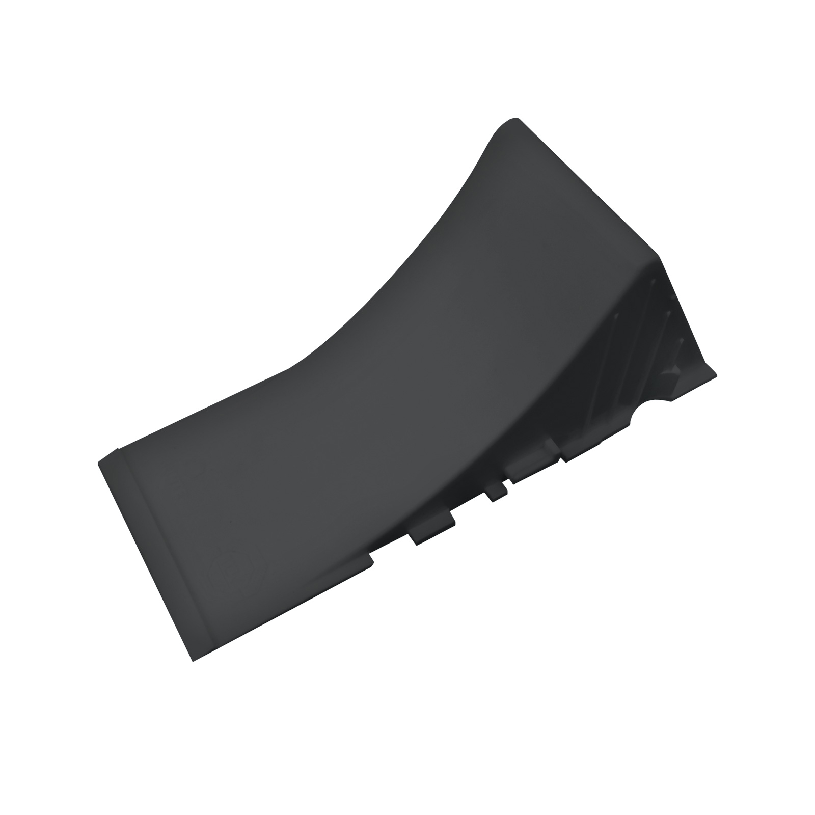 wheel chock, black, plastic