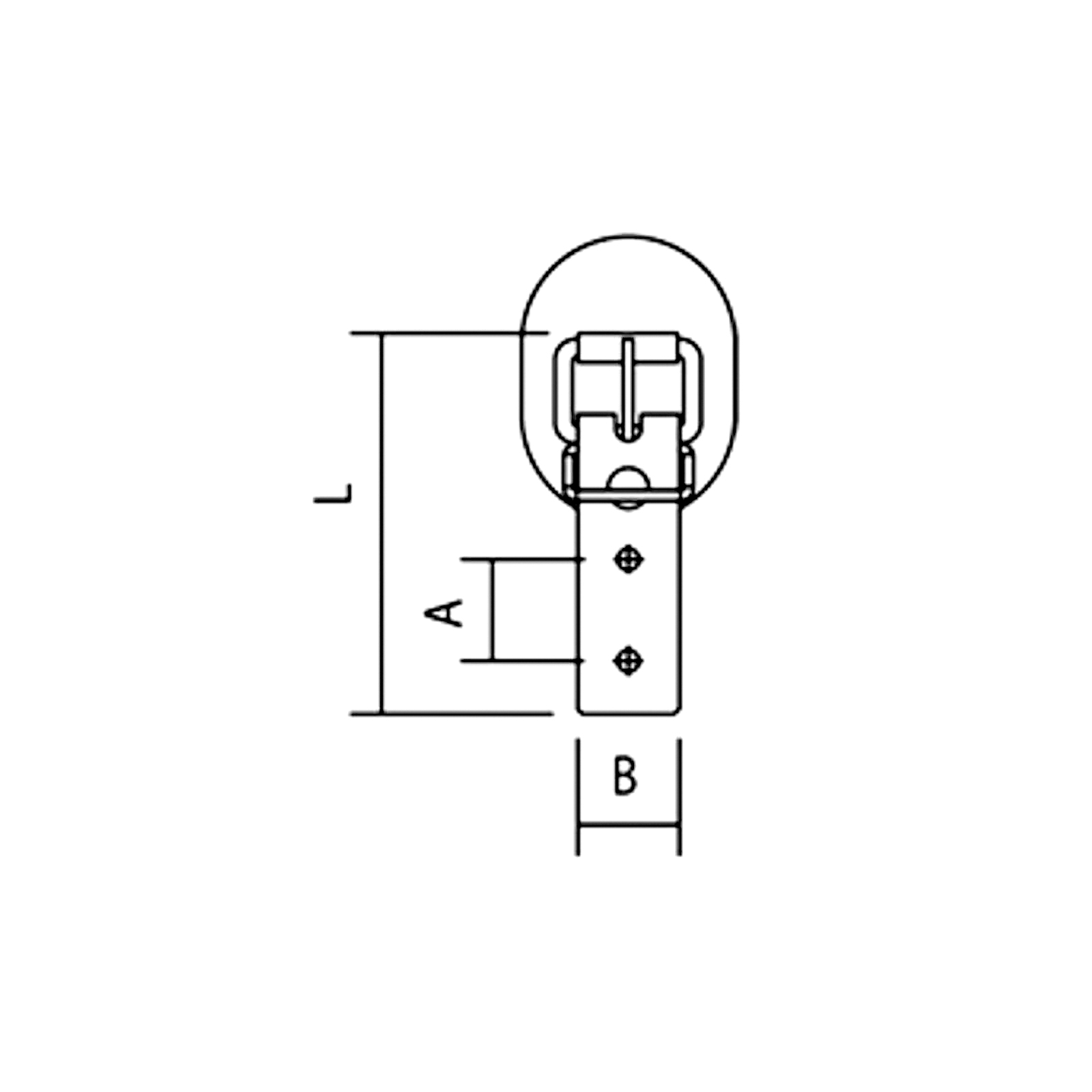 Schnallkappe, 20 x 85 mm, Lochabstand 20 mm