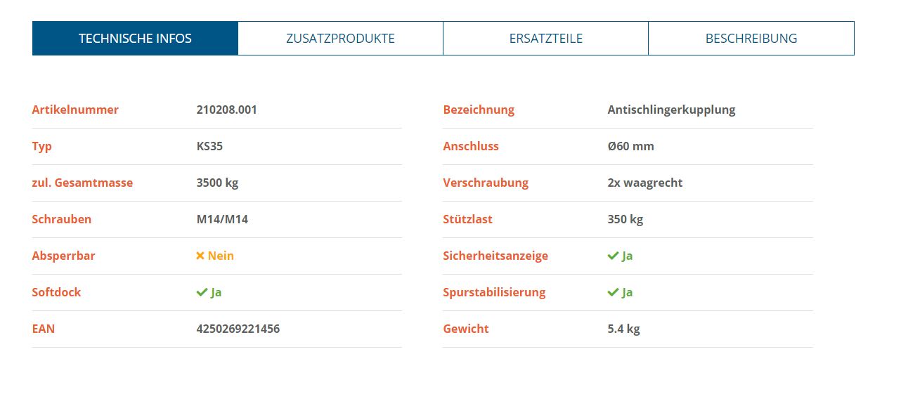 KNOTT KS35, -3500 kg, Ø 60 mm