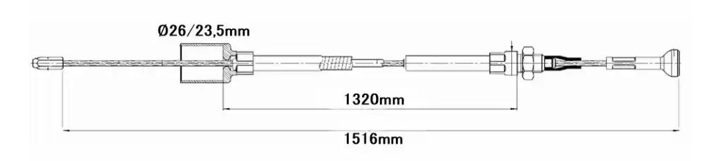 NORDIC Bremsseil Longlife, HL 1320/SL 1516 mm