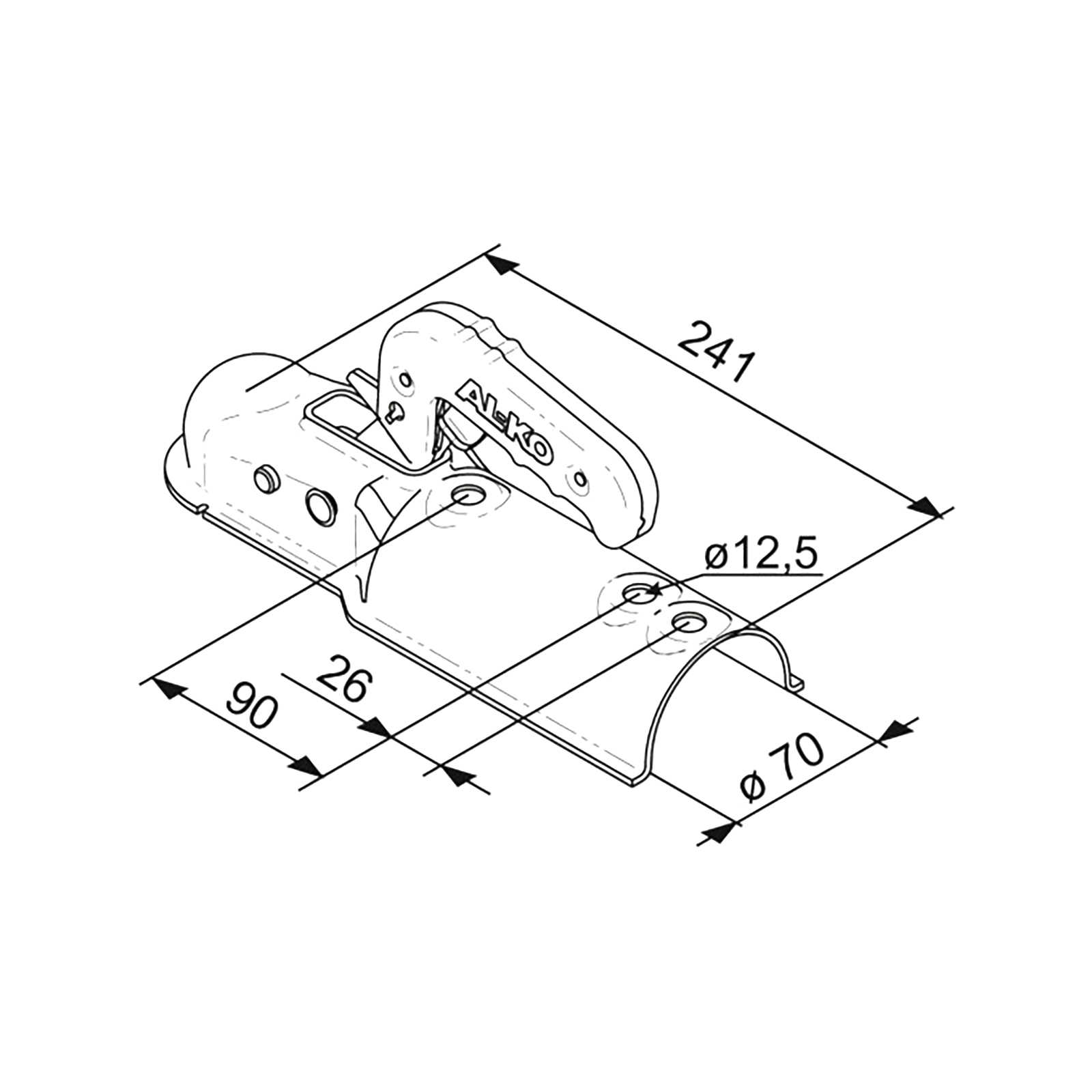 AL-KO AK 7-C, -750 kg, Ø 70 mm