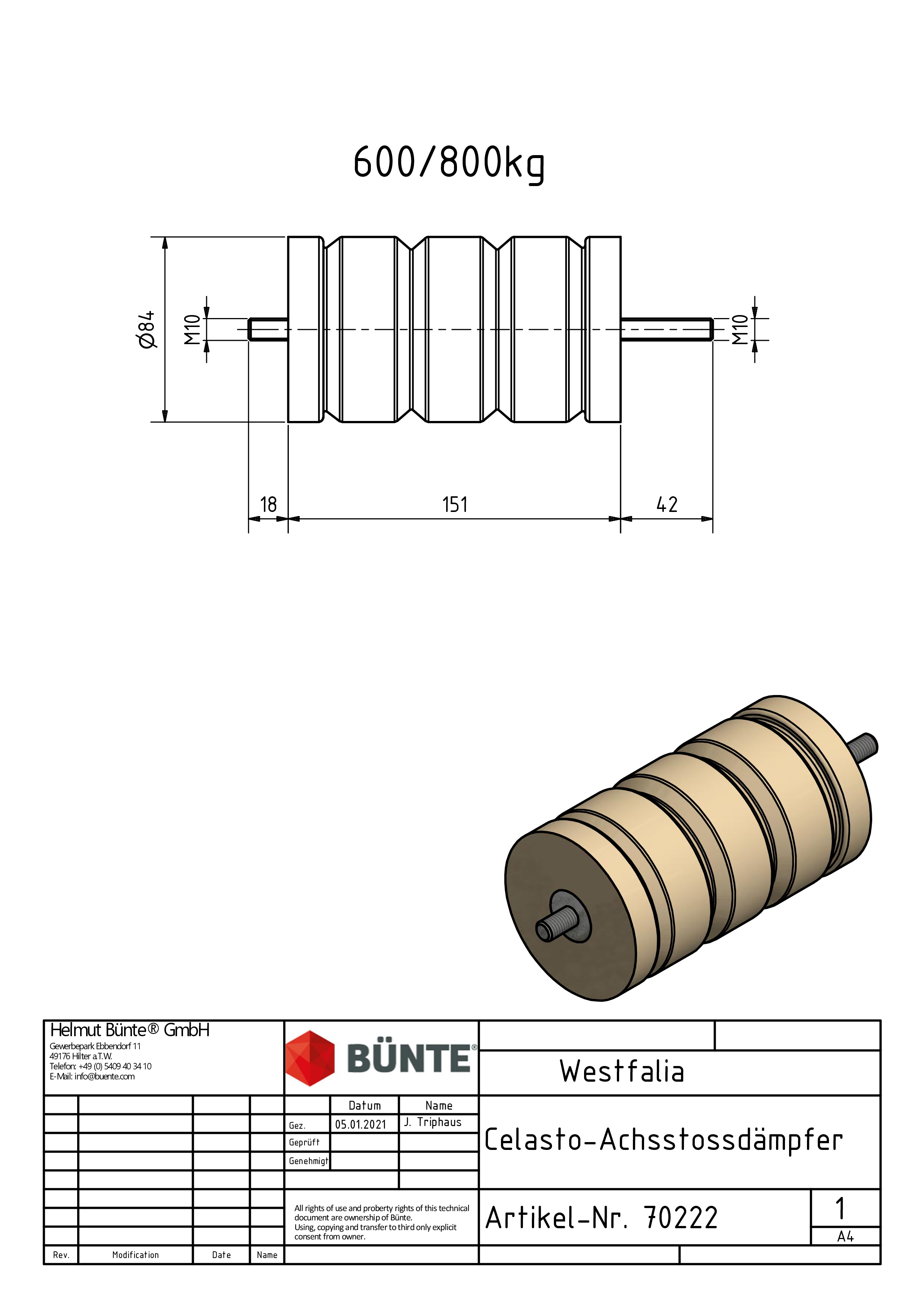 Cellasto- Axle shock absorber