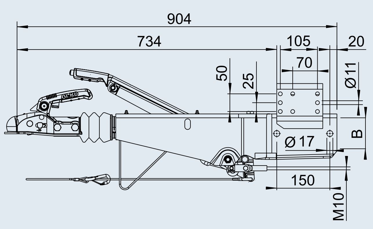 AL-KO Auflaufeinrichtung 161 S, 950-1600 kg