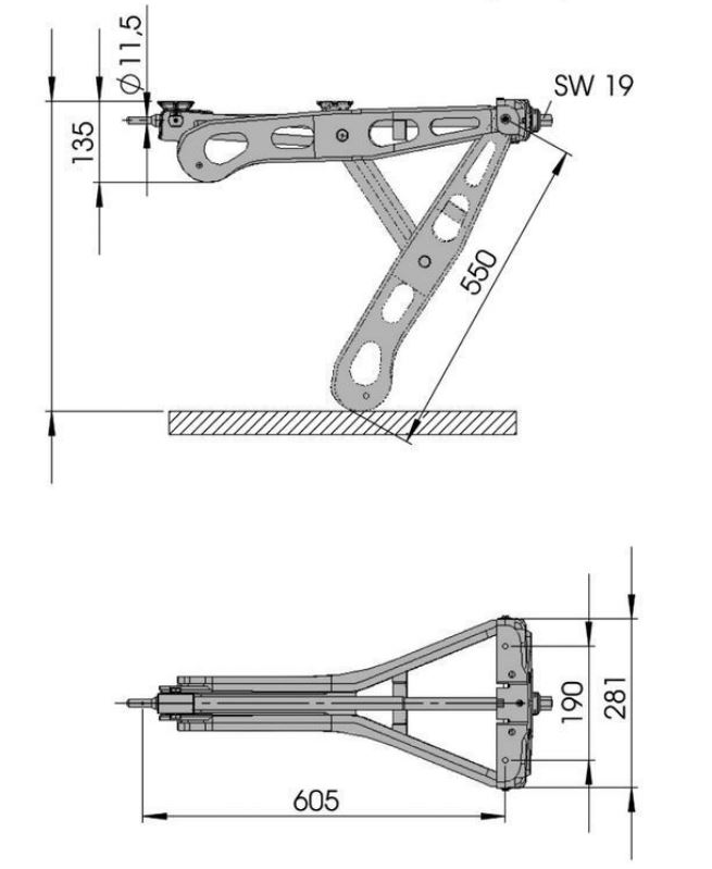 AL-KO Steckstütze Premium, 281 x 605 x 135 mm