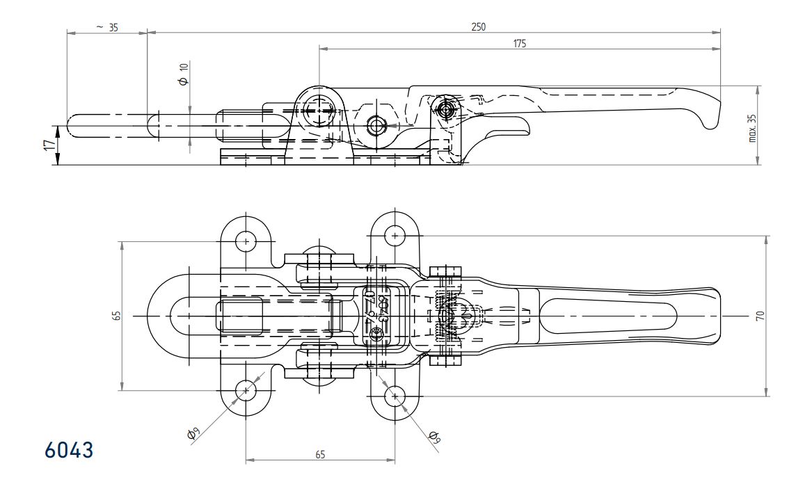 Eccentric-lock 6043, adjustabl