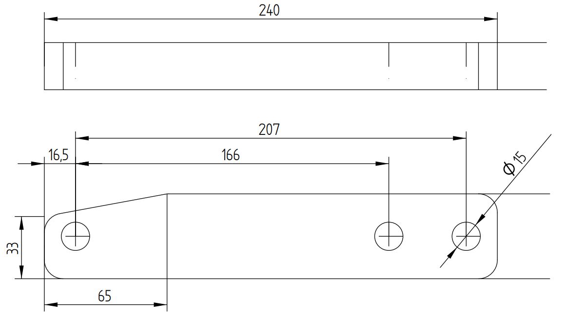 KNOTT Distanzstück KA25, 45 x 240 x 25 mm