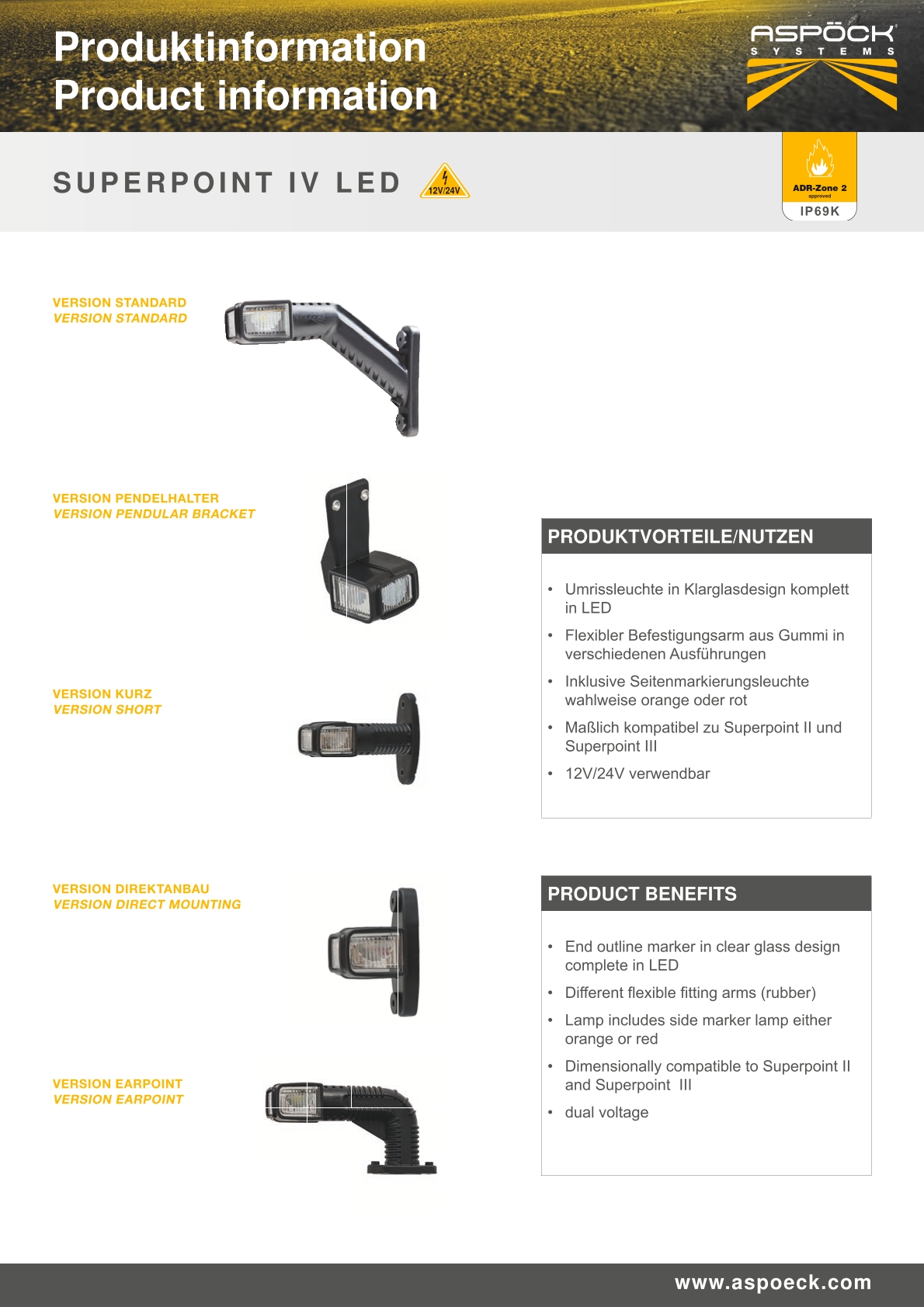 ASPÖCK Superpoint IV Umrissleuchte LED r./w./g.