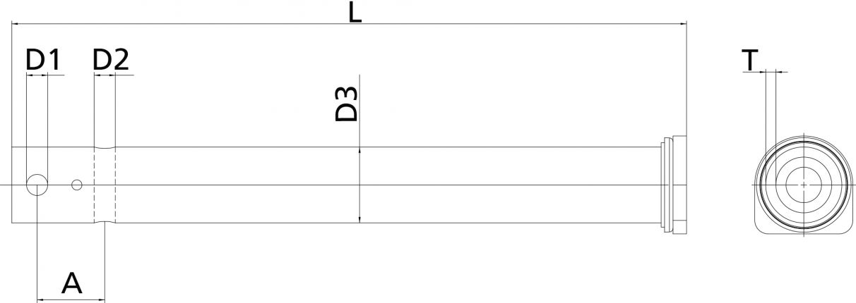 KNOTT Zugstange, f. KFL12/14, Ø 45 x 348 mm